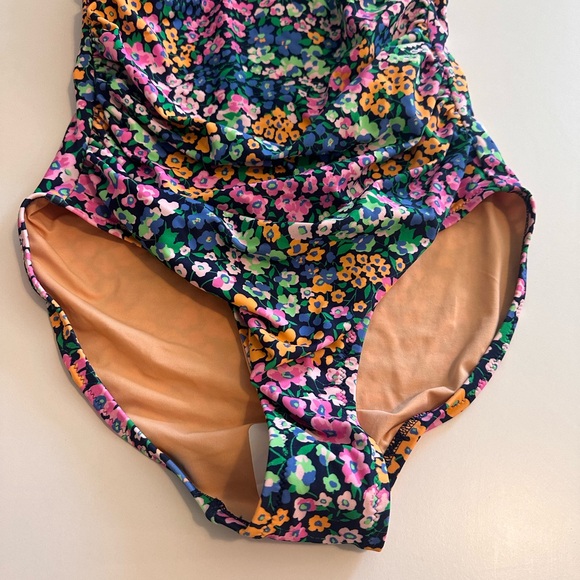 J. Crew V-Neck Ruched One-Piece Swimsuit - Picture 4 of 8